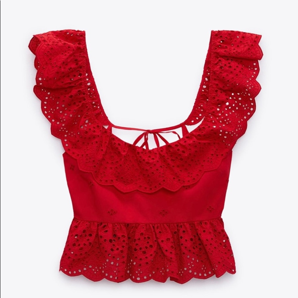 Zara red Blouse S
